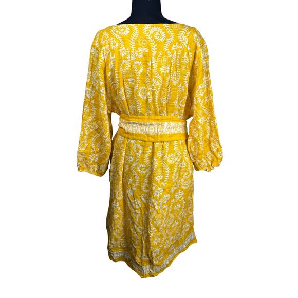 QVC Studio Park Tall Printed Dress Removable Belt Goldenrod NWOT Size 1XT - Picture 4 of 7